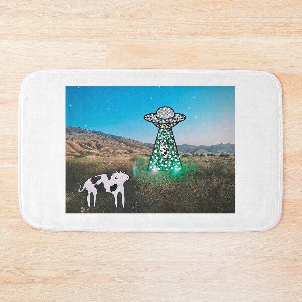 Item preview, glitter UFO taking cows in the mountains designed and sold by gabbynrodriguez.