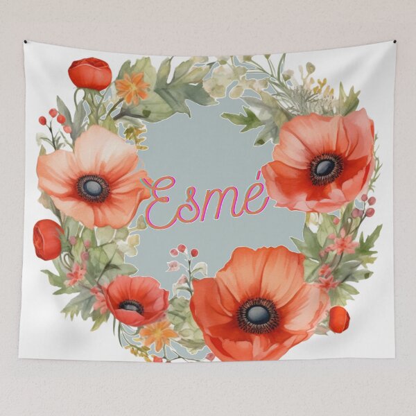 Item preview, A beautiful name design with Poppies "Esme" designed and sold by Storm20k.