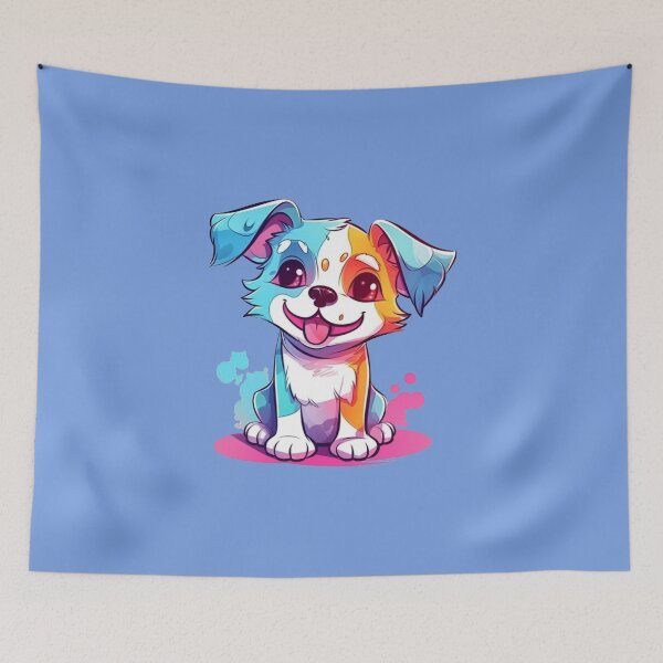 Item preview, ErSa Solutions - Little Dog Painting - Colorful Cute Dog - Pet Lover Gift - Ai Digital art designed and sold by ErSaSolutions.