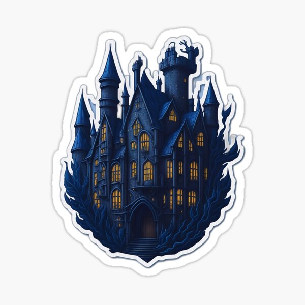 Blue House Sticker Sticker for Sale by pelzolga123