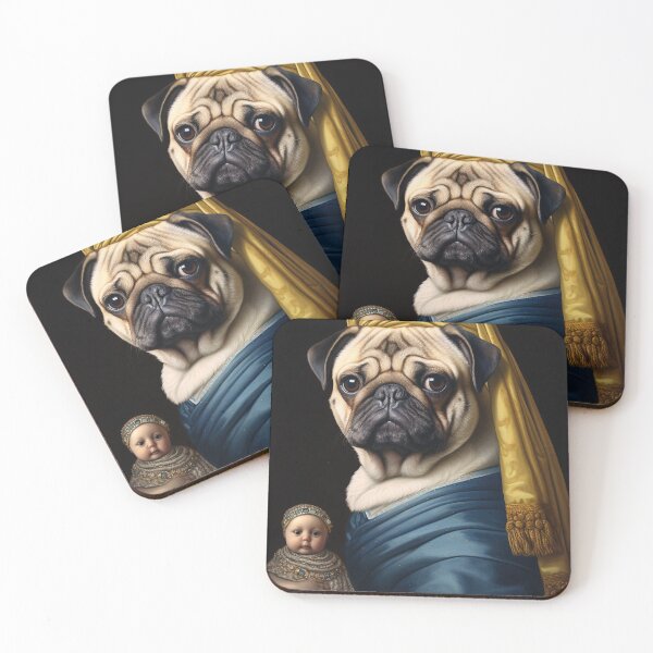 Item preview, Pug with a Doll: Baroque Wonders in Digital Art! designed and sold by calharborne.