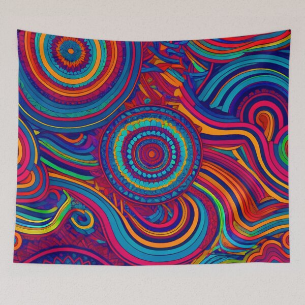 Item preview, Colorful Trippy Bohemian Abstract Art designed and sold by ColorZoo.