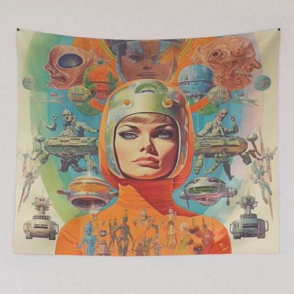 Item preview, 1960s SciFi Movie Poster - Psychedelic  designed and sold by Smiling Collie Designs.