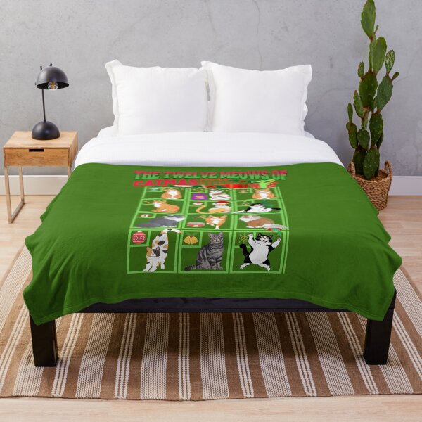 Item preview, "The Twelve Meows Of Catmas"  Cat Christmas t shirts, tote, socks, blanket & More designed and sold by M Cristian.