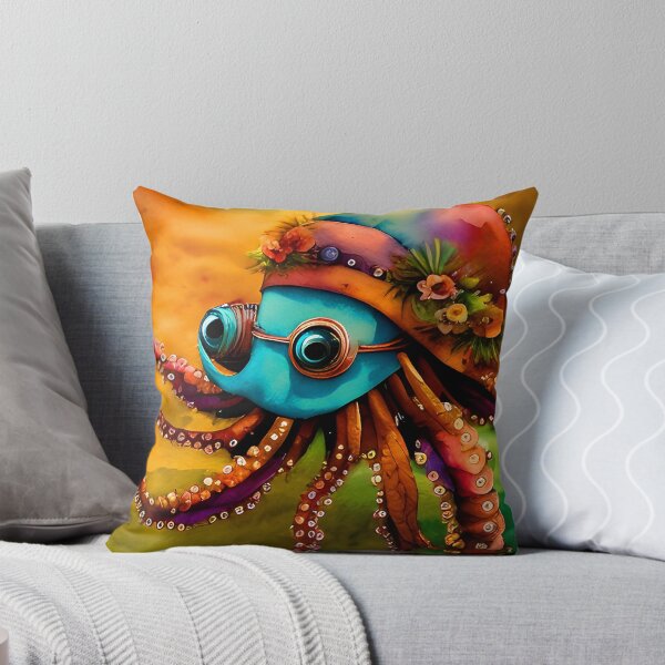 Item preview, Octopus Art Metal Look Brass and Copper Tones Steampunk Inspired Octopus AI Art 6 of 8 designed and sold by Beachy.