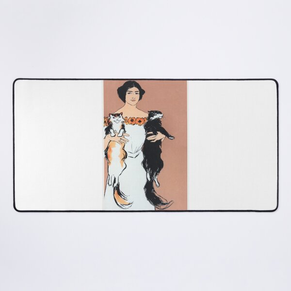 Item preview, Woman holding cats (1898) by Edward Penfield. designed and sold by Narangez.