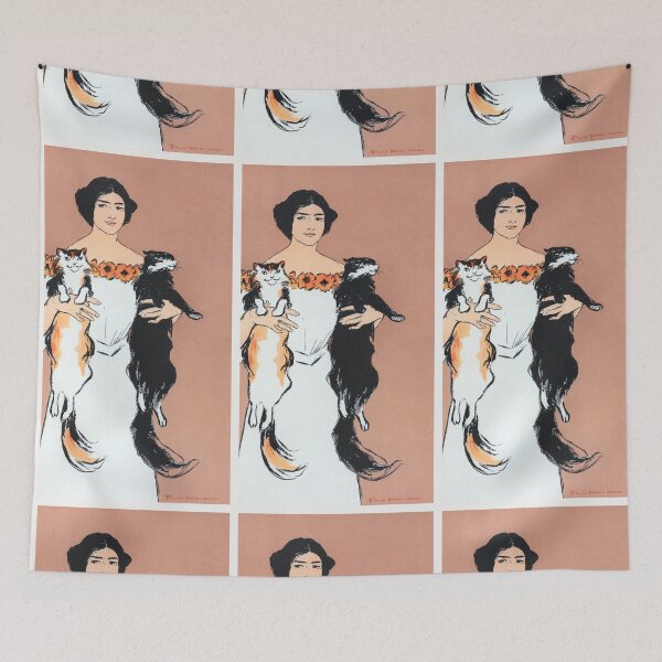 Item preview, Woman holding cats (1898) by Edward Penfield. designed and sold by Narangez.
