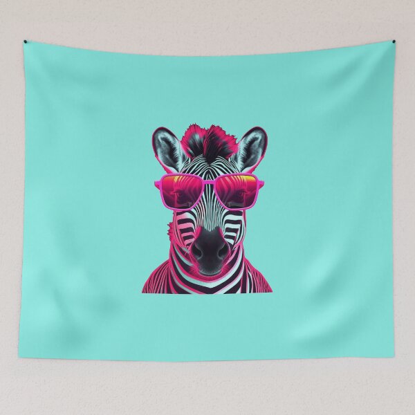 Item preview, Color Zebra with Sunglasses - Cute Zebra Paint - Animal Print - Ai Digital Art - ErSa Solutions designed and sold by ErSaSolutions.
