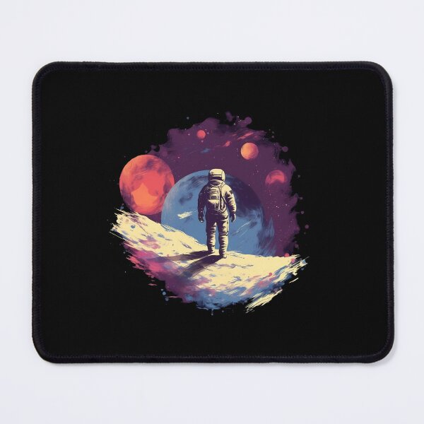 Item preview, Cosmic Wanderer: Astronaut Exploring Colorful Planetary Realms | Retrocore Style designed and sold by BNCH44.