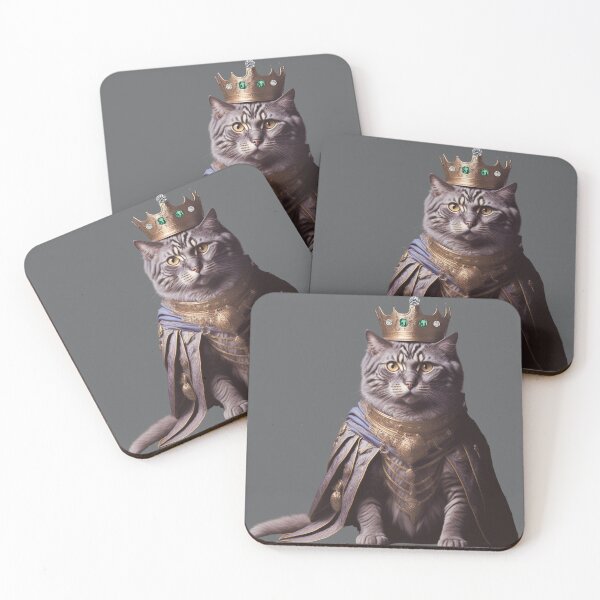 Item preview, A fluffy cat dressed as a king designed and sold by CustomArtistry.