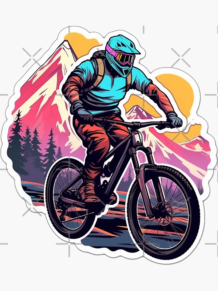 Summer Mountain Bike Vibes Sticker for Sale by Hochiedesign