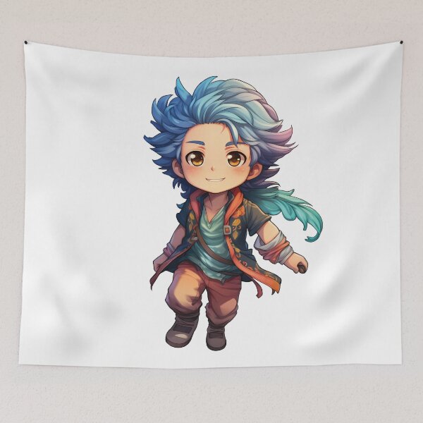 Aperçu de l'œuvre Whimsical Wanderer | Zesty Zephyr | Free-Spirited Chibi Art créée et vendue par PopPopGfx.