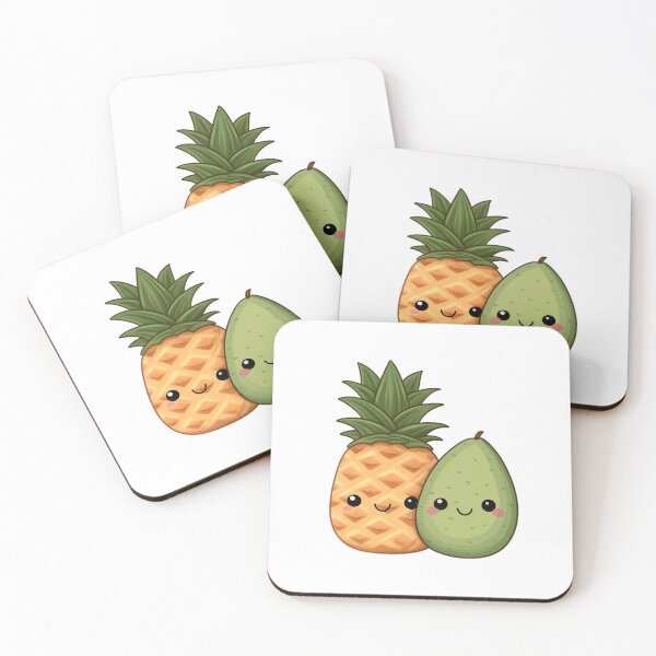 Item preview, Adorable Duo: Avocado and Pineapple Cuties designed and sold by websajtovinis.