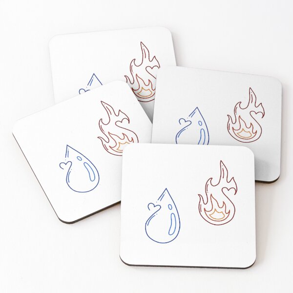 Item preview, Fire and Water heart symbols designed and sold by TinyArtCorner.
