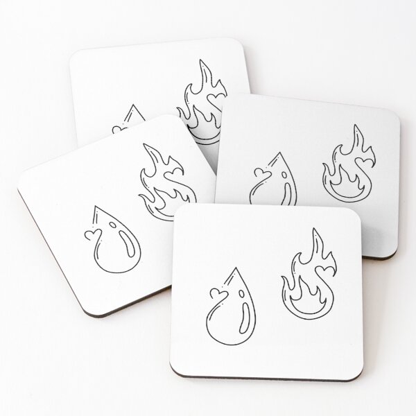Item preview, Fire and Water heart symbols designed and sold by TinyArtCorner.