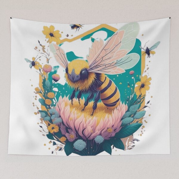 Item preview, Floral Bee Harmony 1 designed and sold by Moxytrend.