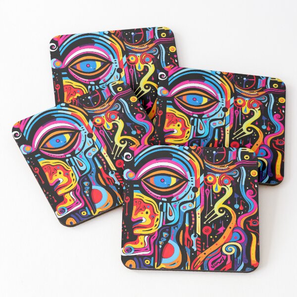 Item preview, Vibrant Neo-Fauvist Black-Light Illustration designed and sold by Retro Type.