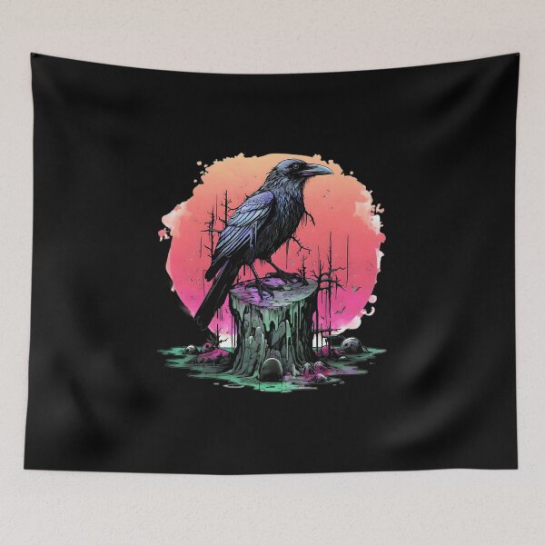 Item preview, Raven on a tree trunk designed and sold by Hisirdoux.