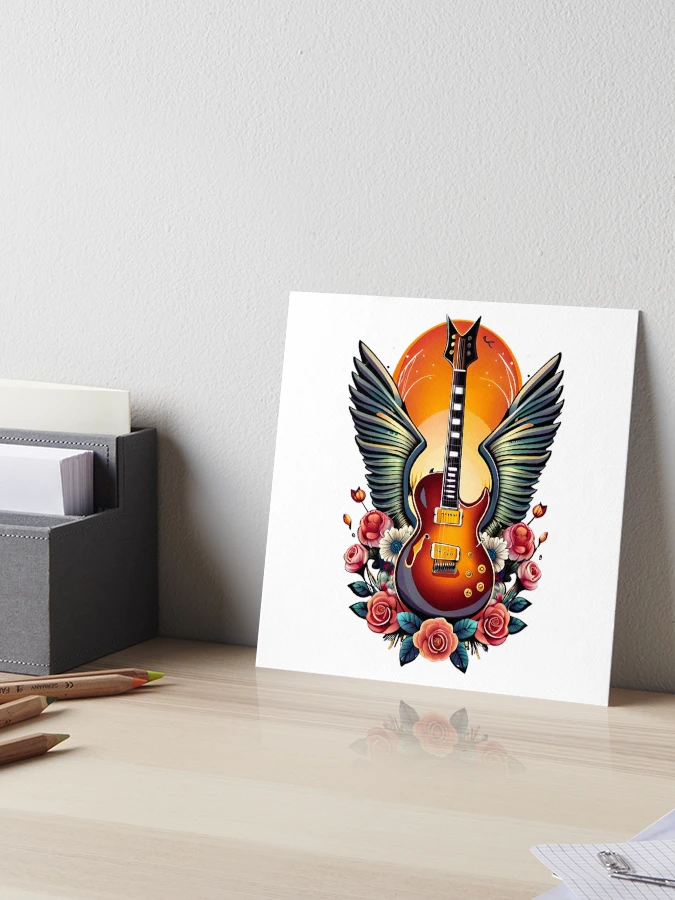 Electric Guitar sunset with wings 44