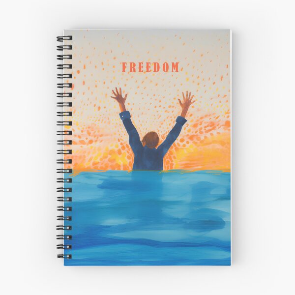 Item preview, FREEDOM escape blue orange freedom painting designed and sold by LuisaYas.