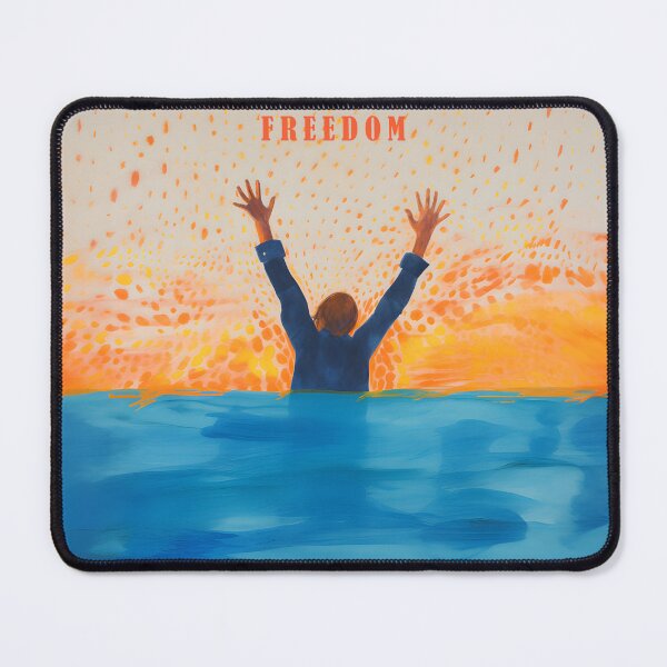 Item preview, FREEDOM escape blue orange freedom painting designed and sold by LuisaYas.