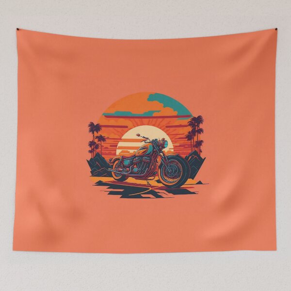 Item preview, motorcycle at sunset designed and sold by ClipCanvas.