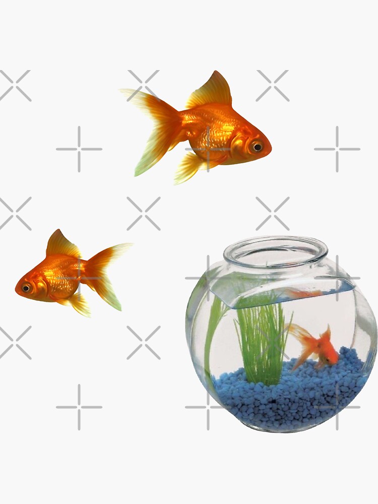 Thumbnail 3 of 3, Sticker, Vintage Y2K Goldfish Aesthetic Sticker Pack designed and sold by Catpuss.