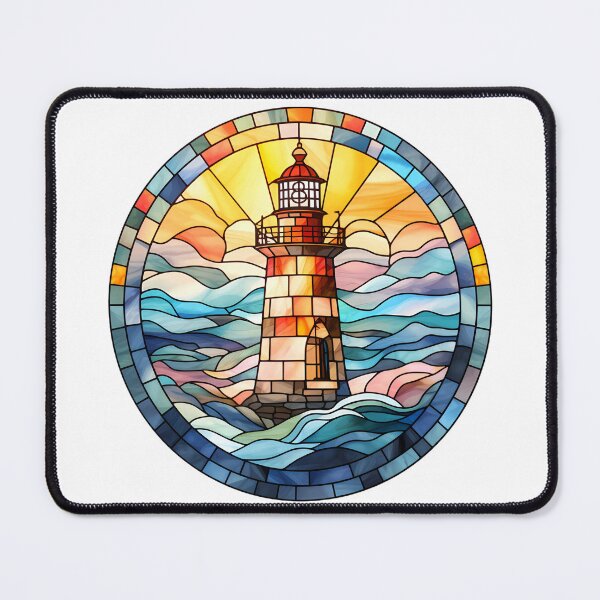 Item preview, Lighthouse Stained glass designed and sold by tropicaltee.