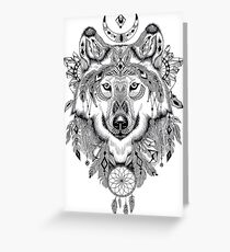 Mystic Wolf Greeting Card