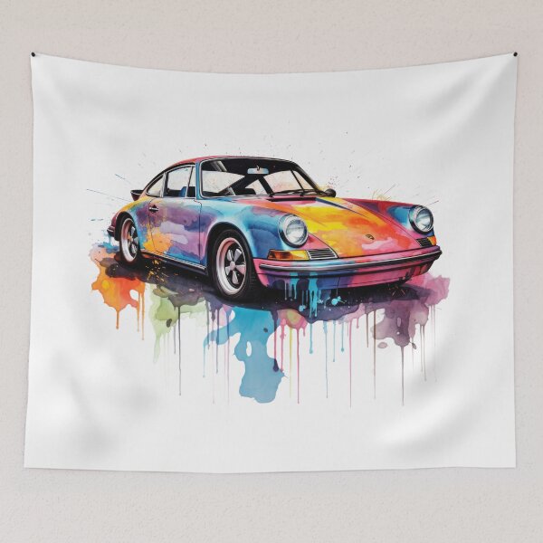 Item preview, Vintage 911 Watercolor painting designed and sold by blackdogshop.