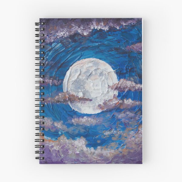 Item preview, Cloudy Night Acrylic Moon Painting designed and sold by GraceThorpeArt.