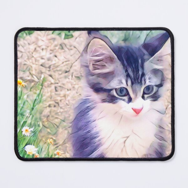 Item preview, Fluffy Kitten Sitting by Flowers designed and sold by BreezyBalloon.