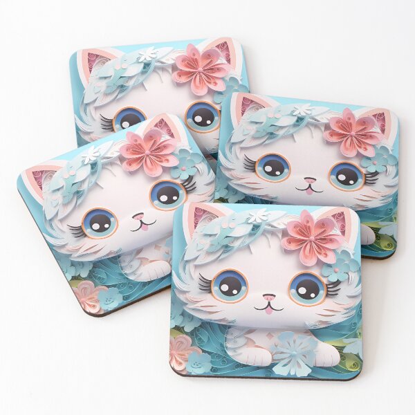 Item preview, Quilled Kawaii Kitten designed and sold by tropicaltee.