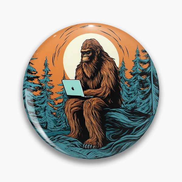 Item preview, Remote Worker Sasquatch Bigfoot Working on a Laptop Computer designed and sold by CoffeeAfterDark.