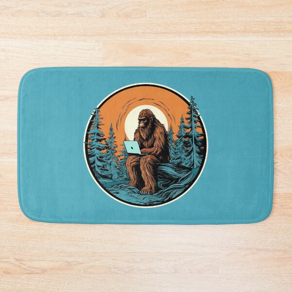 Item preview, Remote Worker Sasquatch Bigfoot Working on a Laptop Computer designed and sold by CoffeeAfterDark.
