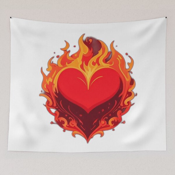 Item preview, Fiery Love Heart designed and sold by PrintifyWorld.