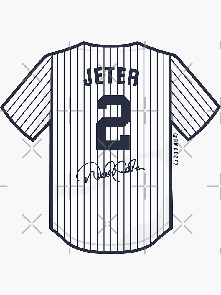 Derek Jeter #2 New York Yankees Home Signature Jersey  Sticker for Sale by  TheBmacz