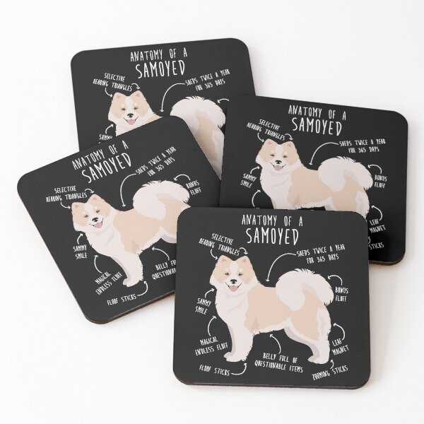 Item preview, White and Biscuit Samoyed Dog Anatomy designed and sold by Clara Hollins.