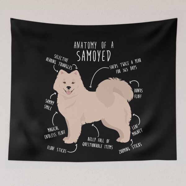 Item preview, Biscuit Cream Samoyed Dog Anatomy designed and sold by Clara Hollins.