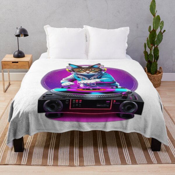 Item preview, Cat DJ Disc Jockey Cat Scratching Turntable T Shirt Merch designed and sold by PRINTS2HOT.