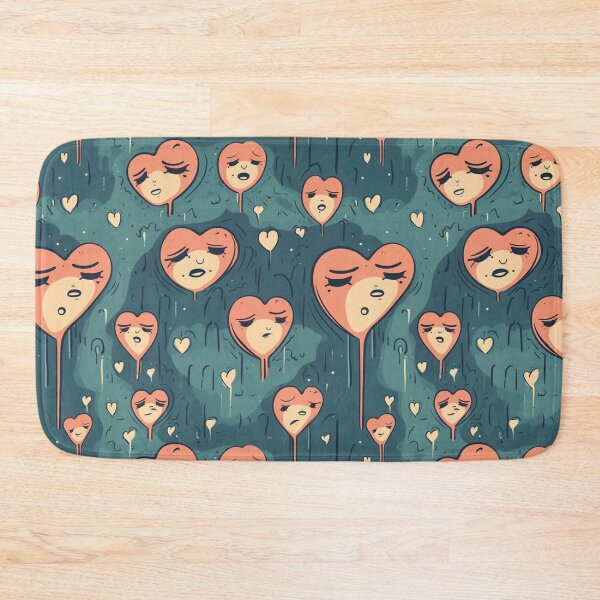 Item preview, Melancholy Romance: Sad-Faced Pink Hearts designed and sold by MuseMavenDesign.
