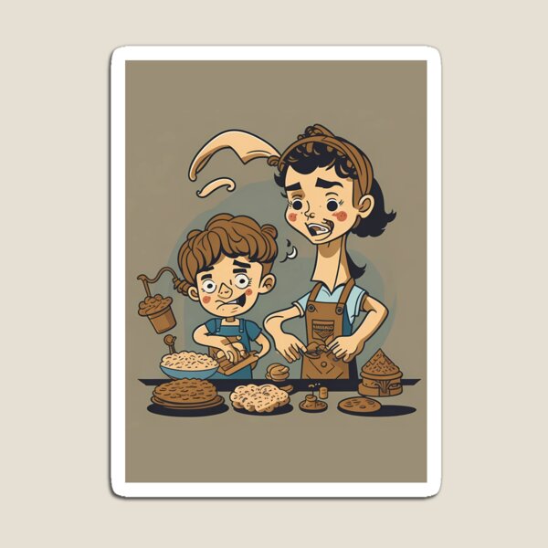 Item preview, boy making cake with mom designed and sold by Melquidedec.