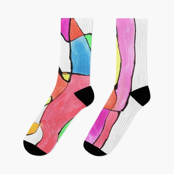 Item preview, Geometric neon line drawing watercolor painting designed and sold by AnissaF.