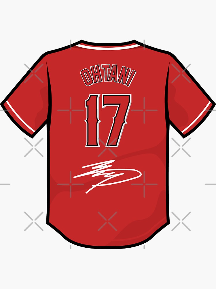 Shohei Ohtani #17 Los Angeles Angels of Anaheim Red Jersey Sticker for  Sale by TheBmacz