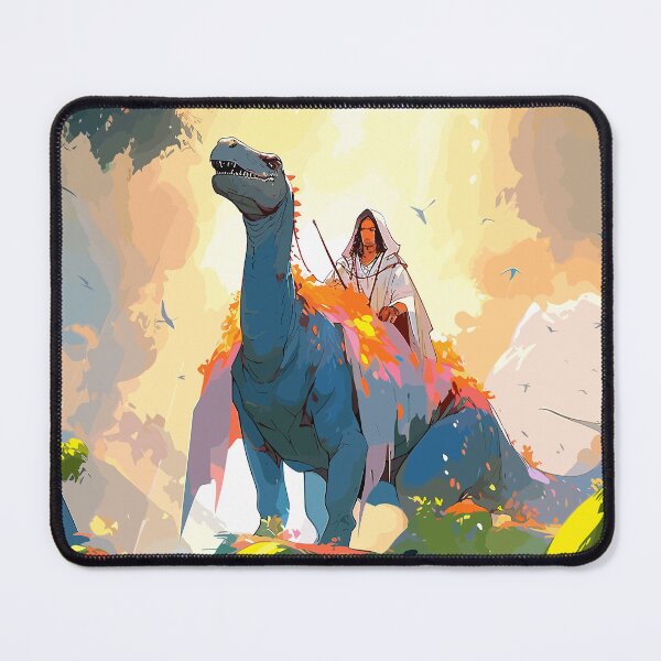 Item preview, Jesus on a dinosaur designed and sold by EmeraldeaArt.