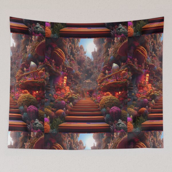Artikelvorschau, Psychedelic Tapestry, Bedroom Wall Decor, Wall Hanging Trippy Tapestry, Trippy Room Decor, Aesthetic Wall Decor, Psychedelic Tapestry entworfen und verkauft von TileTango.