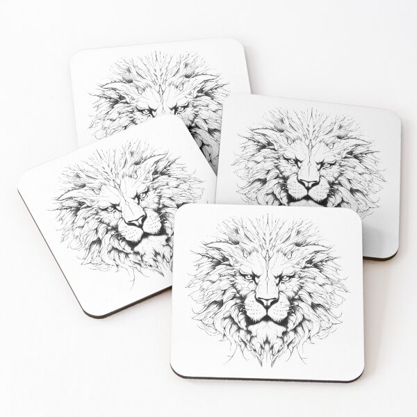 Item preview, lion line art designed and sold by DeluxBee.