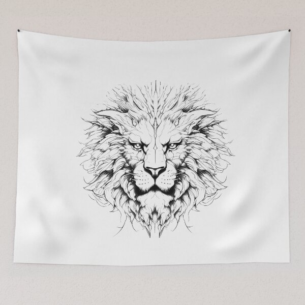 Item preview, lion line art designed and sold by DeluxBee.