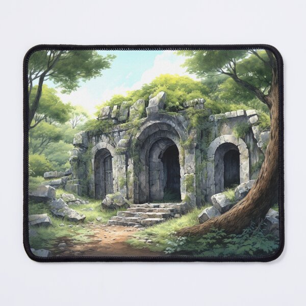 Item preview, Forests Mausoleum -Uncaptioned - Digital Watercolour Art - Liminal Concept Art designed and sold by liminal-concept.