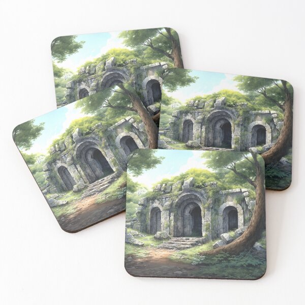Item preview, Forests Mausoleum -Uncaptioned - Digital Watercolour Art - Liminal Concept Art designed and sold by liminal-concept.
